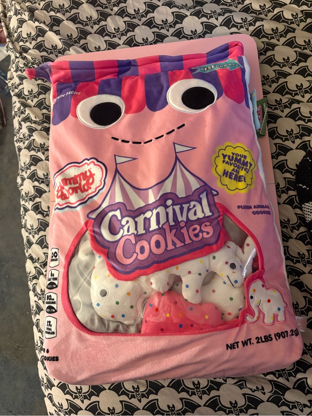 KidRobot Carnival Cookies Plush Toy Bag - Pink with Purple Accents